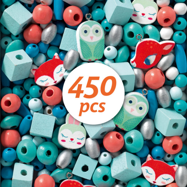 450 PERLES EN BOIS : PETITS ANIMAUX - Djeco – Image 3