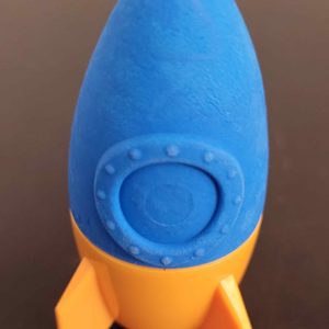 gomme fusée bleu-orange