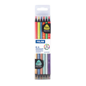 étui 6 crayons bicolores