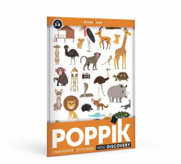 stickers repositionnables Poppik mini poster brun
