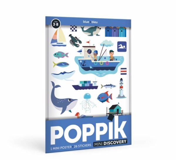 stickers Poppik mini poster bleu