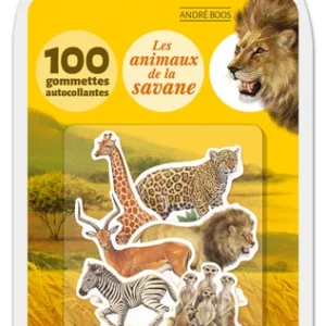 100 gommettes animaux savane - librairie Gribouille