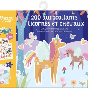200 autocollants licornes et chevaux - librairie Gribouille
