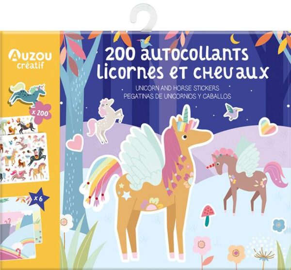 200 autocollants licornes et chevaux - librairie Gribouille