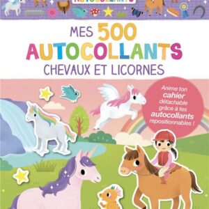 500 autocollants chevaux et licornes - librairie Gribouille