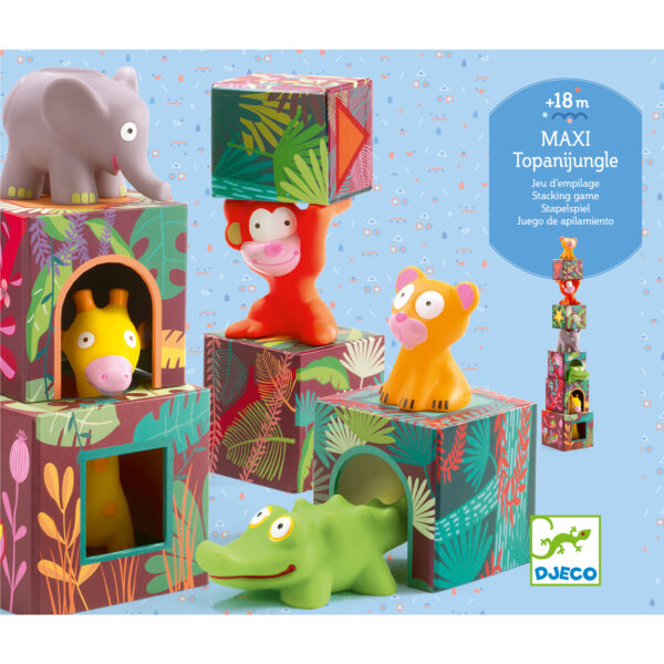 jeu empilage Djeco: maxi topanijungle - librairie Gribouille