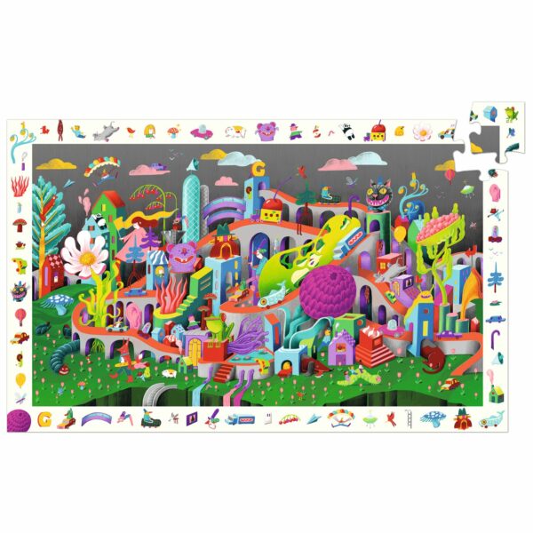 PUZZLE OBSERVATION 200 PIECES CRAZY TOWN - Djeco – Image 2