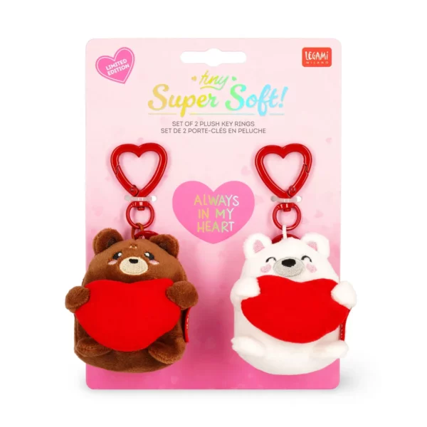 SET DE 2 PORTE-CLE PELUCHE OURS - Legami – Image 6