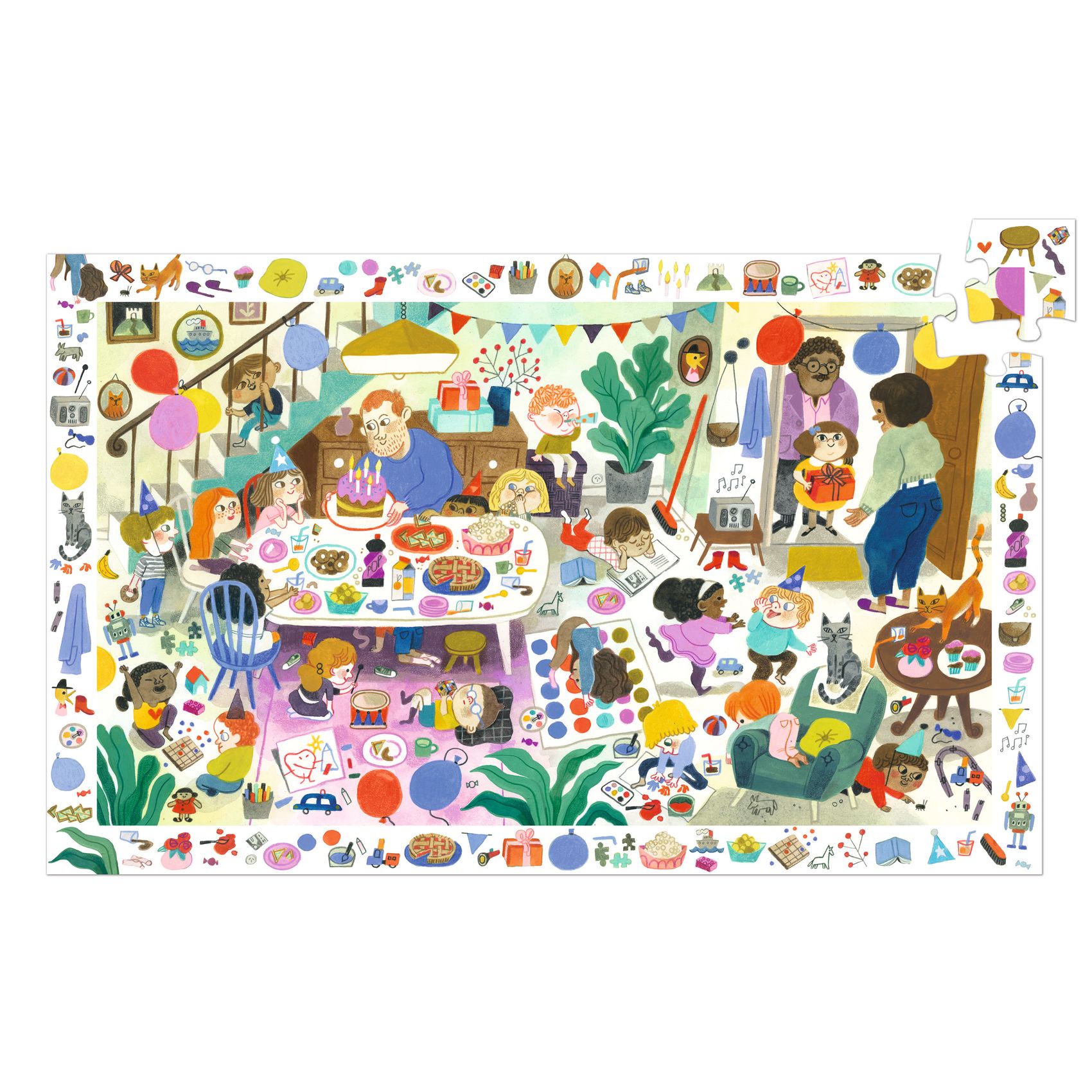 PUZZLE OBSERVATION 54 PIECES LA FETE D'ANNIVERSAIRE - Djeco – Image 2