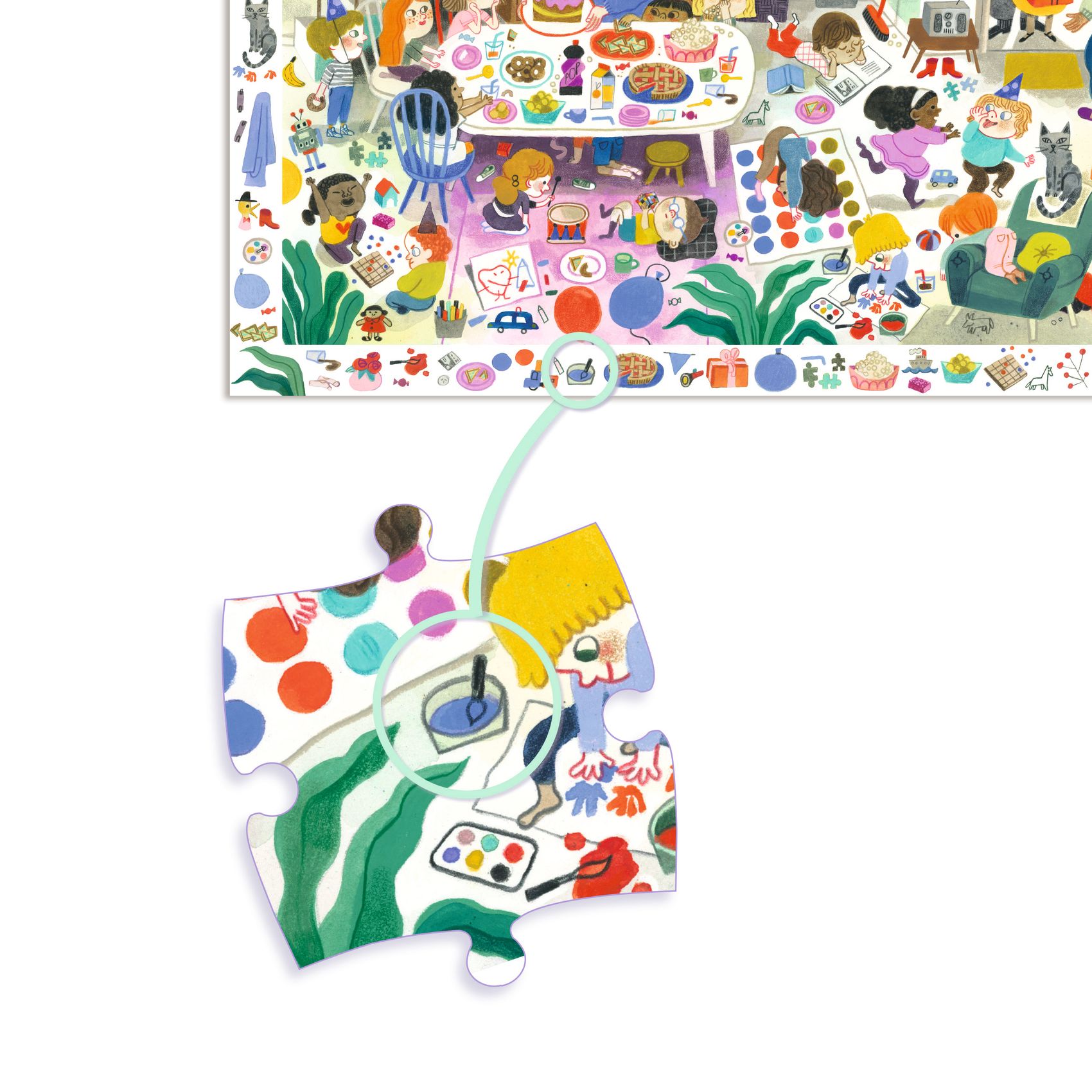 PUZZLE OBSERVATION 54 PIECES LA FETE D'ANNIVERSAIRE - Djeco – Image 3