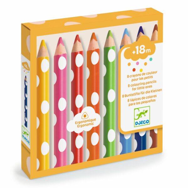 8 CRAYONS DE COULEUR POUR LES PETITS - Djeco