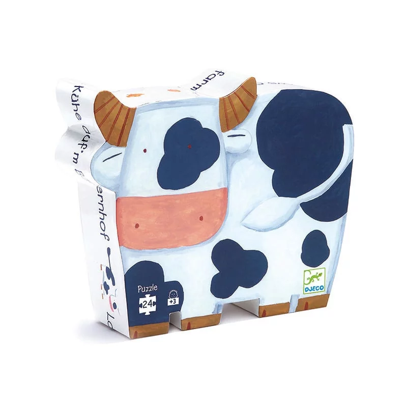 PUZZLE SILHOUETTE: LES VACHES A LA FERME