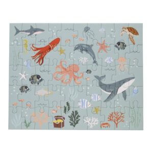 PUZZLE 50PCS BOITE METAL ANIMAUX MARINS