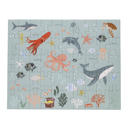 PUZZLE 50PCS BOITE METAL ANIMAUX MARINS