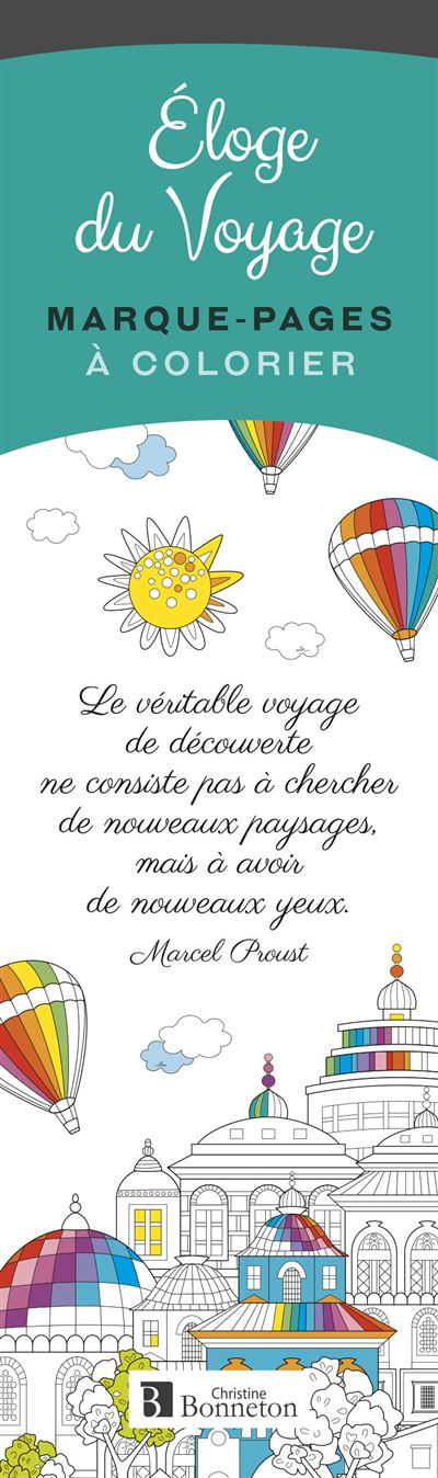 ELOGE DU VOYAGE MARQUE-PAGES A COLORIER