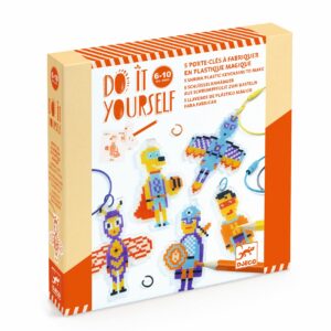 5 PORTE CLES A FABRIQUER EN PLASTIQUE MAGIQUE HEROS PIXEL ART